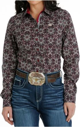 Cinch Womens Long Sleeve Western Button Shirt In Multicolor Print