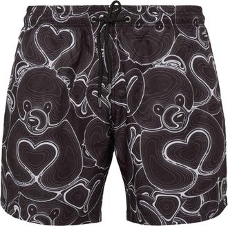 Philipp Plein bear-print swim shorts - men - Polyester - XXXL - Black