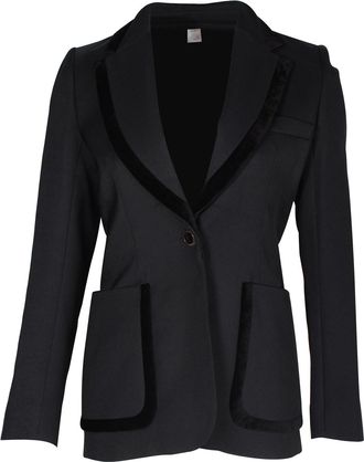 Sandro Sandro Elna Single-Breasted Blazer in Black Wool