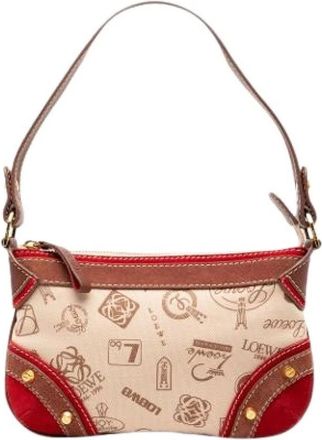 Loewe Pre-owned 160th Anniversary Shoulder Bag - Dames - Vintage Schoudertas - Beige - ONE Size - Leer - Vintage