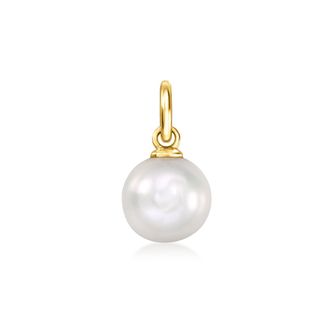 RS Pure by Ross-Simons 7-7.5mm Cultured Pearl Charm in 14kt Yellow Gold