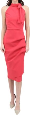 La Petite Robe Di Chiara Boni Adania Ruffle Jersey Halter Midi Dress In Peach