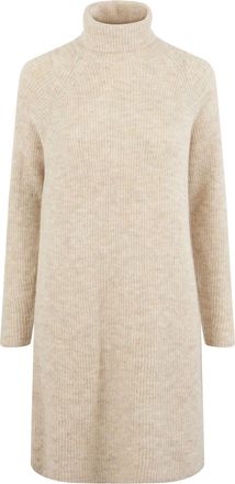 Pieces Womens Pcellen Ls High Neck Knit Dress Noos Bc, White Pepper, S