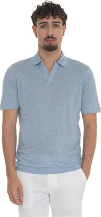 Gran Sasso Lichte Linnen Polo Shirt met Ventilatie - Heren - Polos - Blauw - 2XL - Linnen - Tops
