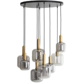 Light & Living L&aacute;mpara Colgante - Lekar - Bronce - Vidrio - - Light&living