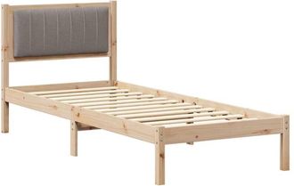 vidaXL Estructura De Cama Con Cabecera Tapizada Taup&eacute; 75 X 190 Cm Vidaxl