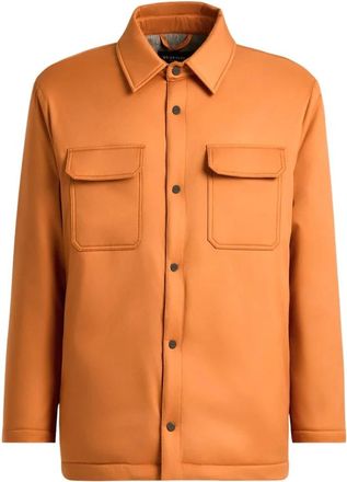 Kiton Satijnen Overhemdjasje - Heren - Zomerjassen - Oranje - L - Satijn - Jassen
