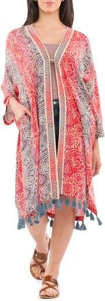 Patricia Nash Tassel Trim Ruana in Pink Multi at Nordstrom Rack