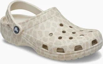 Crocs Womens Classic Animal Womens Clogs - White - Size: 4