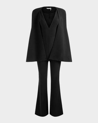 Alice & Olivia Nova Cape Jumpsuit
