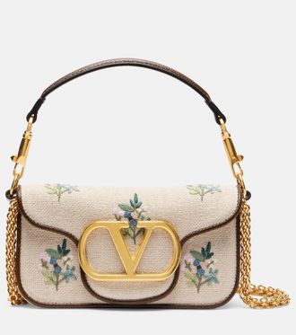 Valentino Garavani Loc&ograve; Small embroidered top-handle bag