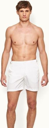 Orlebar Brown Bulldog Mid-Length Swim Shorts in White at Nordstrom, Size 36