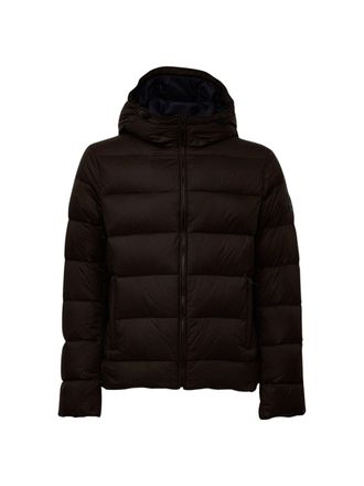 Fay Quilted Hooded Padded Black Down Jacket