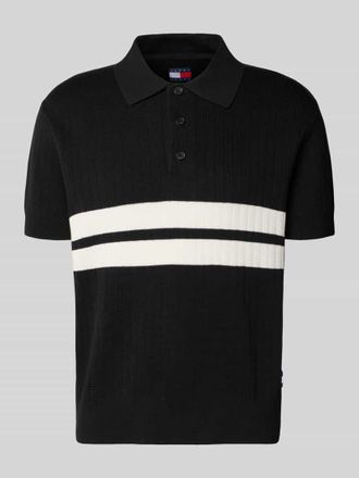 Tommy Jeans Regular Fit Poloshirt aus reiner Baumwolle in Black, Gr&ouml;&szlig;e XXL