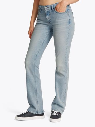 Tommy Jeans Bootcut-Jeans TOMMY JEANS Maddie Mid Rise Bootcut, Damen, Gr. 32, L&auml;nge 32, denim ultra light, Denim/Jeans, Obermaterial: 99% Baumwolle, 1% Elasthan, 
