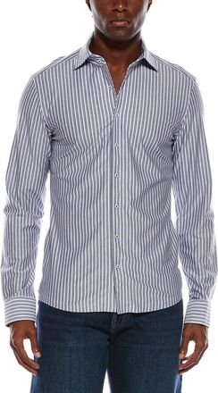 Eterna Japanese Knit Slim Fit Stripe Shirt