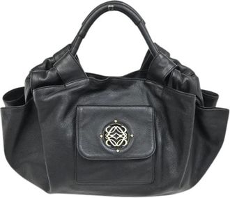Loewe Pre-owned Handbags, female, Black, Size: ONE SIZE Pre-owned Leather Handbag