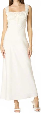 Cotton Candy L.A. Gardenia Milk Maid Lace Trim Slip Dress In Pearl