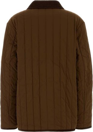 A.P.C. Womens Leone Jacket Brown Nylon Elastane