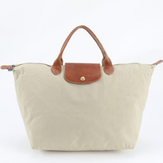 Longchamp Leather Nylon Shoulder Bag Tote Bag (Pre-Owned)