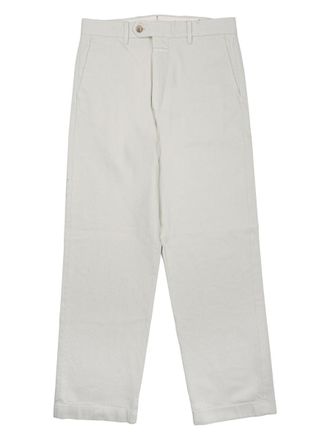 Closed Straight-Leg White Jeans With Minimalist Design