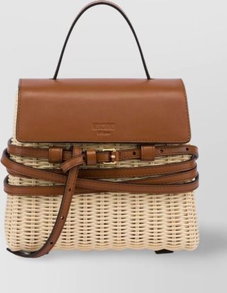 Moschino woven texture shoulder bag with buckle