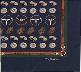 Ralph Lauren Purple Label Mens Automotive-Print Silk Square Scarf