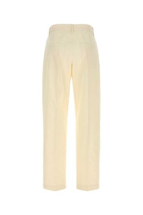 Jil Sander Womens Ivory Cotton Pant Chalk Pantaloni