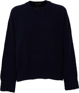 Scaglione Boxy Curved Hem Puffed Sweater