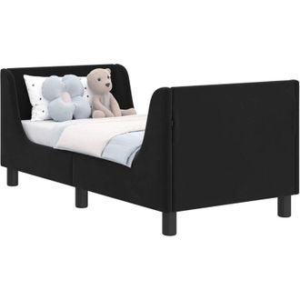 vidaXL Toddler Bed Frame with Headboard Black 70 x 140 cm Velvet vidaXL