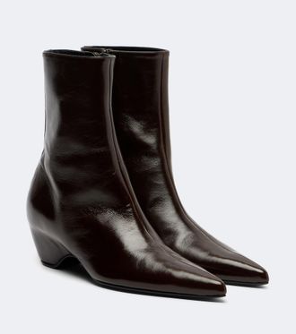 Khaite Sybil leather ankle boots