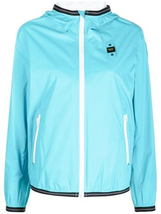 Blauer logo-patch bomber jacket - Blue