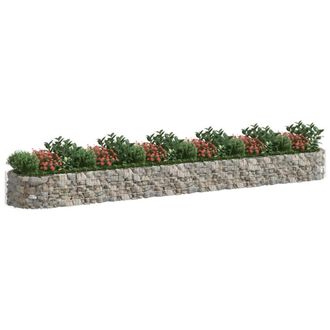 Berkfield Home Durable Gabion Raised Bed Galvanised Iron 600x100x50 cm in Silver | Size: 600 x 100 x 50 cm
