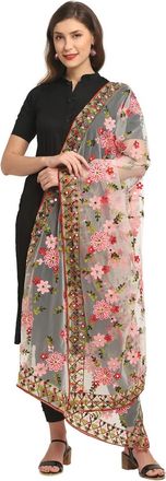 Generic Aashita Creations Womens Heavy Net Embroidered Dupatta for women (ONLY Dupatta) _1041