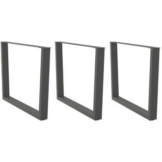 vidaXL Patas Para Mesa De Comedor En Forma De V (3 Unidades), Antracita, 100 X (72-73,3) Cm, Acero Vidaxl