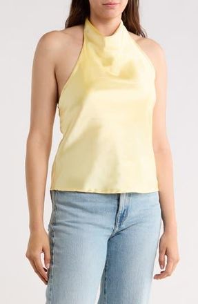 Renee C Satin Halter Top in Butter at Nordstrom Rack, Size X-Small