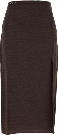 Jacquemus La Jupe Notte - Dames - Midirokken - Bruin - S - Rokken