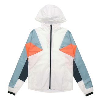 adidas neo hooded Zipper Windproof Jacket White / Blue DW8109