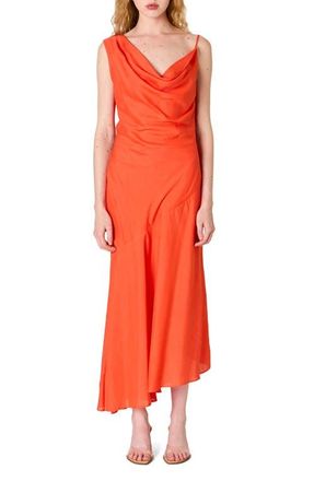 Nia Cielo Cowl Neck Open Back Sundress in Coral Red at Nordstrom, Size X-Small