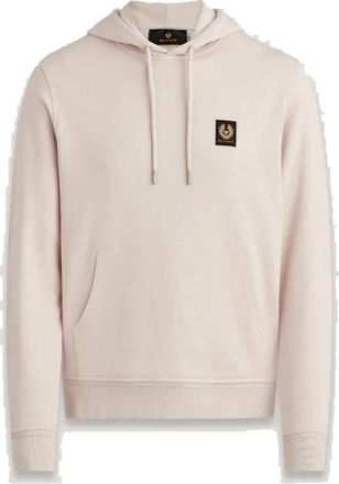 Belstaff Premium Patch Popover Hoody - Heren - Hoodies - Beige - S - Katoen - Hoodies & sweatvesten