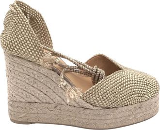 Castaner Espadrille Cora - Dames - Sleehakken - Geel - 40 EU - Leer - Schoenen