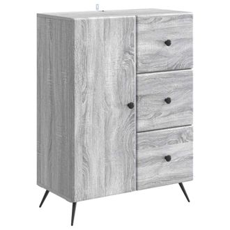 vidaXL Aparador Gris Sonoma 66 X 34,5 X 90 Cm Madera De Ingenier&iacute;a Vidaxl