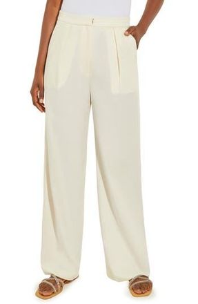 Misook Pleat Front Wide Leg Pants in White at Nordstrom Rack, Size X-Small
