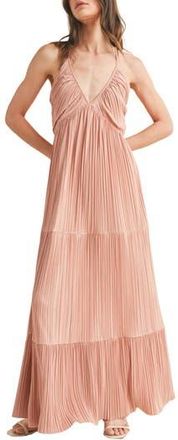 Wishlist Pleated Satin Maxi Dress in Rose at Nordstrom Rack, Size Large