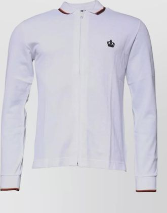 Dolce & Gabbana cotton silk long sleeve zip polo shirt