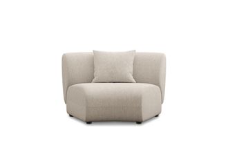 Castlery Auburn Curve Wedge Sofa Customized, Performance Classic Twill Light Grey, Spill Resistant, Modular for Sofas by Castlery
