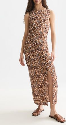 Scotch & Soda Print Texture Sleeveless Maxi Dress in Tiles Flower Doeskin at Nordstrom, Size X-Large