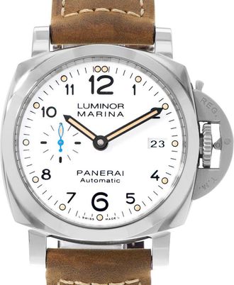 Officine Panerai Pre-owned Panerai Luminor Marina 1950 White Dial Mens Watch PAM 01523