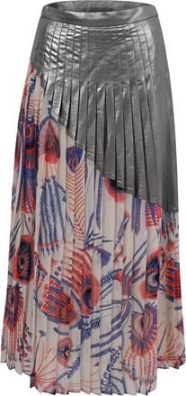 Dries Van Noten Dries Von Noten Printed Pleated Midi Skirt in Multicolor Polyester