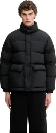 Maison Kitsun&eacute; Gewatteerd Pufferjack - Heren - Gewatteerde jassen - Zwart - L - Jassen